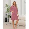 image:imageEkouaer Zipper Robes for Women 34 Sleeve Housecoats Knee Length Bathrobe Lightweight Nightgown with Pockets S3XLPurplish Grey