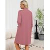 image:imageEkouaer Zipper Robes for Women 34 Sleeve Housecoats Knee Length Bathrobe Lightweight Nightgown with Pockets S3XLPurplish Grey