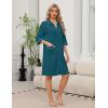 image:imageEkouaer Zipper Robes for Women 34 Sleeve Housecoats Knee Length Bathrobe Lightweight Nightgown with Pockets S3XLTurquoise