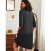 image:imageEkouaer Zipper Robes for Women 34 Sleeve Waffle Knit Bathrobe Lightweight Short Housecoat with Pockets Soft Loungewear S3XLBlack