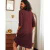image:imageEkouaer Zipper Robes for Women 34 Sleeve Waffle Knit Bathrobe Lightweight Short Housecoat with Pockets Soft Loungewear S3XLDark Red