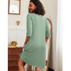 image:imageEkouaer Zipper Robes for Women 34 Sleeve Waffle Knit Bathrobe Lightweight Short Housecoat with Pockets Soft Loungewear S3XLMint Green