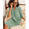 image:imageEkouaer Zipper Robes for Women 34 Sleeve Waffle Knit Bathrobe Lightweight Short Housecoat with Pockets Soft Loungewear S3XLMint Green