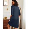 image:imageEkouaer Zipper Robes for Women 34 Sleeve Waffle Knit Bathrobe Lightweight Short Housecoat with Pockets Soft Loungewear S3XLNavy Blue