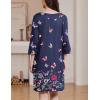image:imageEkouaer Zipper Robes for Women 34 Sleeves Housecoat Soft Nightgowns Sleepwear Mumu House Dresses with PocketsColorful Butterfly
