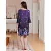 image:imageEkouaer Zipper Robes for Women 34 Sleeves Housecoat Soft Nightgowns Sleepwear Mumu House Dresses with PocketsDeep Purple Floral
