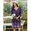 image:imageEkouaer Zipper Robes for Women 34 Sleeves Housecoat Soft Nightgowns Sleepwear Mumu House Dresses with PocketsDeep Purple Floral