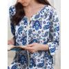 image:imageEkouaer Zipper Robes for Women 34 Sleeves Housecoat Soft Nightgowns Sleepwear Mumu House Dresses with PocketsEthnic Cashew Flower