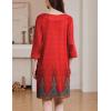 image:imageEkouaer Zipper Robes for Women 34 Sleeves Housecoat Soft Nightgowns Sleepwear Mumu House Dresses with PocketsFloral Red