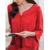 image:imageEkouaer Zipper Robes for Women 34 Sleeves Housecoat Soft Nightgowns Sleepwear Mumu House Dresses with PocketsFloral Red