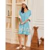 image:imageEkouaer Zipper Robes for Women 34 Sleeves Housecoat Soft Nightgowns Sleepwear Mumu House Dresses with PocketsGreen White Floral