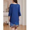 image:imageEkouaer Zipper Robes for Women 34 Sleeves Housecoat Soft Nightgowns Sleepwear Mumu House Dresses with PocketsMandola