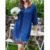 image:imageEkouaer Zipper Robes for Women 34 Sleeves Housecoat Soft Nightgowns Sleepwear Mumu House Dresses with PocketsMandola