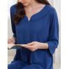 image:imageEkouaer Zipper Robes for Women 34 Sleeves Housecoat Soft Nightgowns Sleepwear Mumu House Dresses with PocketsMandola