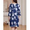 image:imageEkouaer Zipper Robes for Women 34 Sleeves Housecoat Soft Nightgowns Sleepwear Mumu House Dresses with PocketsPaisley