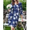 image:imageEkouaer Zipper Robes for Women 34 Sleeves Housecoat Soft Nightgowns Sleepwear Mumu House Dresses with PocketsPaisley