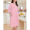image:imageEkouaer Zipper Robes for Women 34 Sleeves Housecoat Soft Nightgowns Sleepwear Mumu House Dresses with PocketsPink