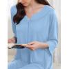 image:imageEkouaer Zipper Robes for Women 34 Sleeves Housecoat Soft Nightgowns Sleepwear Mumu House Dresses with PocketsSky Blue