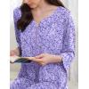 image:imageEkouaer Zipper Robes for Women 34 Sleeves Housecoat Soft Nightgowns Sleepwear Mumu House Dresses with PocketsSmall Florals Purple