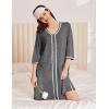 image:imageEkouaer Zipper Robes for Women 34 Sleeves Lightweight House Coat Zip Up Bathrobe Soft Nightgown with Pockets S3XLDeep Gray