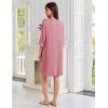 image:imageEkouaer Zipper Robes for Women 34 Sleeves Lightweight House Coat Zip Up Bathrobe Soft Nightgown with Pockets S3XLGray Purple