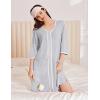 image:imageEkouaer Zipper Robes for Women 34 Sleeves Lightweight House Coat Zip Up Bathrobe Soft Nightgown with Pockets S3XLLight Gray