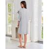 image:imageEkouaer Zipper Robes for Women 34 Sleeves Lightweight House Coat Zip Up Bathrobe Soft Nightgown with Pockets S3XLLight Gray