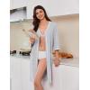 image:imageEkouaer Zipper Robes for Women 34 Sleeves Lightweight House Coat Zip Up Bathrobe Soft Nightgown with Pockets S3XLLight Gray
