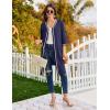 image:imageEkouaer Zipper Robes for Women 34 Sleeves Lightweight House Coat Zip Up Bathrobe Soft Nightgown with Pockets S3XLNavy Blue