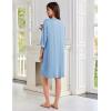 image:imageEkouaer Zipper Robes for Women 34 Sleeves Lightweight House Coat Zip Up Bathrobe Soft Nightgown with Pockets S3XLPale Blue