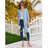 image:imageEkouaer Zipper Robes for Women 34 Sleeves Lightweight House Coat Zip Up Bathrobe Soft Nightgown with Pockets S3XLPale Blue