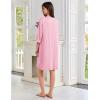 image:imageEkouaer Zipper Robes for Women 34 Sleeves Lightweight House Coat Zip Up Bathrobe Soft Nightgown with Pockets S3XLPink
