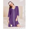 image:imageEkouaer Zipper Robes for Women 34 Sleeves Lightweight House Coat Zip Up Bathrobe Soft Nightgown with Pockets S3XLPurple