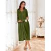 image:imageEkouaer Zipper Robes for Women Long Knit Bathrobes Lightweight Full Length Housecoat with Pockets Nightgown S3XLArmy Green