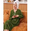 image:imageEkouaer Zipper Robes for Women Long Knit Bathrobes Lightweight Full Length Housecoat with Pockets Nightgown S3XLArmy Green