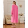 image:imageEkouaer Zipper Robes for Women Long Knit Bathrobes Lightweight Full Length Housecoat with Pockets Nightgown S3XLPeach