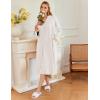 image:imageEkouaer Zipper Robes for Women Long Knit Bathrobes Lightweight Full Length Housecoat with Pockets Nightgown S3XLWhite