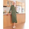 image:imageEkouaer Zipper Robes for Women Long Waffle Knit Bathrobe Lightweight Long Sleeves Robe Soft Sleepwear with Pockets SXXLArmy Green