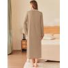image:imageEkouaer Zipper Robes for Women Long Waffle Knit Bathrobe Lightweight Long Sleeves Robe Soft Sleepwear with Pockets SXXLKhaki