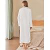 image:imageEkouaer Zipper Robes for Women Long Waffle Knit Bathrobe Lightweight Long Sleeves Robe Soft Sleepwear with Pockets SXXLWhite