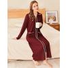 image:imageEkouaer Zipper Robes for Women Long Waffle Knit Bathrobe Lightweight Long Sleeves Robe Soft Sleepwear with Pockets SXXLWine Red