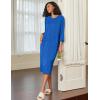image:imageEkouaer Zipper Robes for Women Ribbed Knit Bathrobe Lightweight Full Length Loungewear with Pockets S3XLSky Blue