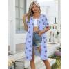 image:imageEkouaer Zipper Robes for Women Short Knit Bathrobes Lightweight Knee Length Housecoat with Pockets Nightgown S3XLBlue Butterflies
