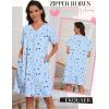 image:imageEkouaer Zipper Robes for Women Short Knit Bathrobes Lightweight Knee Length Housecoat with Pockets Nightgown S3XLBlue Moon Star