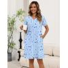 image:imageEkouaer Zipper Robes for Women Short Knit Bathrobes Lightweight Knee Length Housecoat with Pockets Nightgown S3XLBlue Moon Star