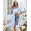 image:imageEkouaer Zipper Robes for Women Short Knit Bathrobes Lightweight Knee Length Housecoat with Pockets Nightgown S3XLBlue Moon Star