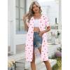 image:imageEkouaer Zipper Robes for Women Short Knit Bathrobes Lightweight Knee Length Housecoat with Pockets Nightgown S3XLCherry