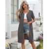 image:imageEkouaer Zipper Robes for Women Short Knit Bathrobes Lightweight Knee Length Housecoat with Pockets Nightgown S3XLDark Gray