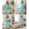image:imageEkouaer Zipper Robes for Women Short Knit Bathrobes Lightweight Knee Length Housecoat with Pockets Nightgown S3XLLight Blue Butterfly
