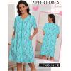 image:imageEkouaer Zipper Robes for Women Short Knit Bathrobes Lightweight Knee Length Housecoat with Pockets Nightgown S3XLLight Blue Butterfly